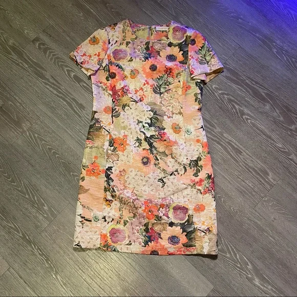 Tory Burch Kaley Floral Tweed Dress Sz 6 - Picture 5 of 9